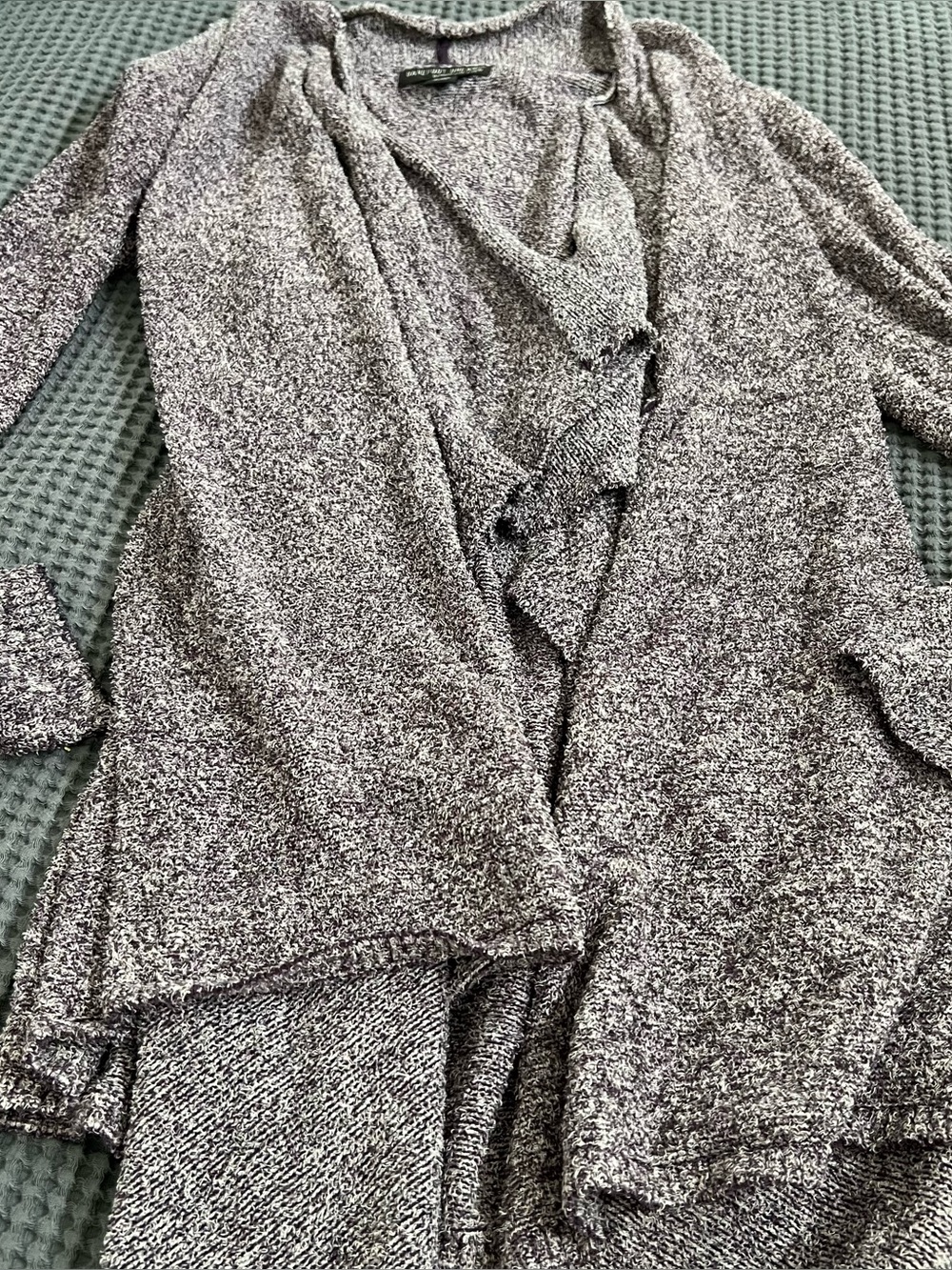 Barefoot Dreams Heathered Gray Lavender Open-Front Women's Cardigan Size L/XL